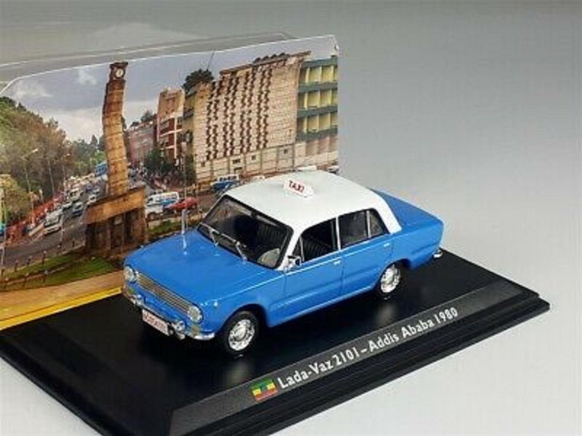 Lada Vaz 2101 "Addis Ababa 1980" Blauw 1-43 Altaya Taxi Collection
