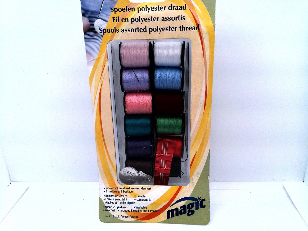 12 kleuren spoelen polyester draad