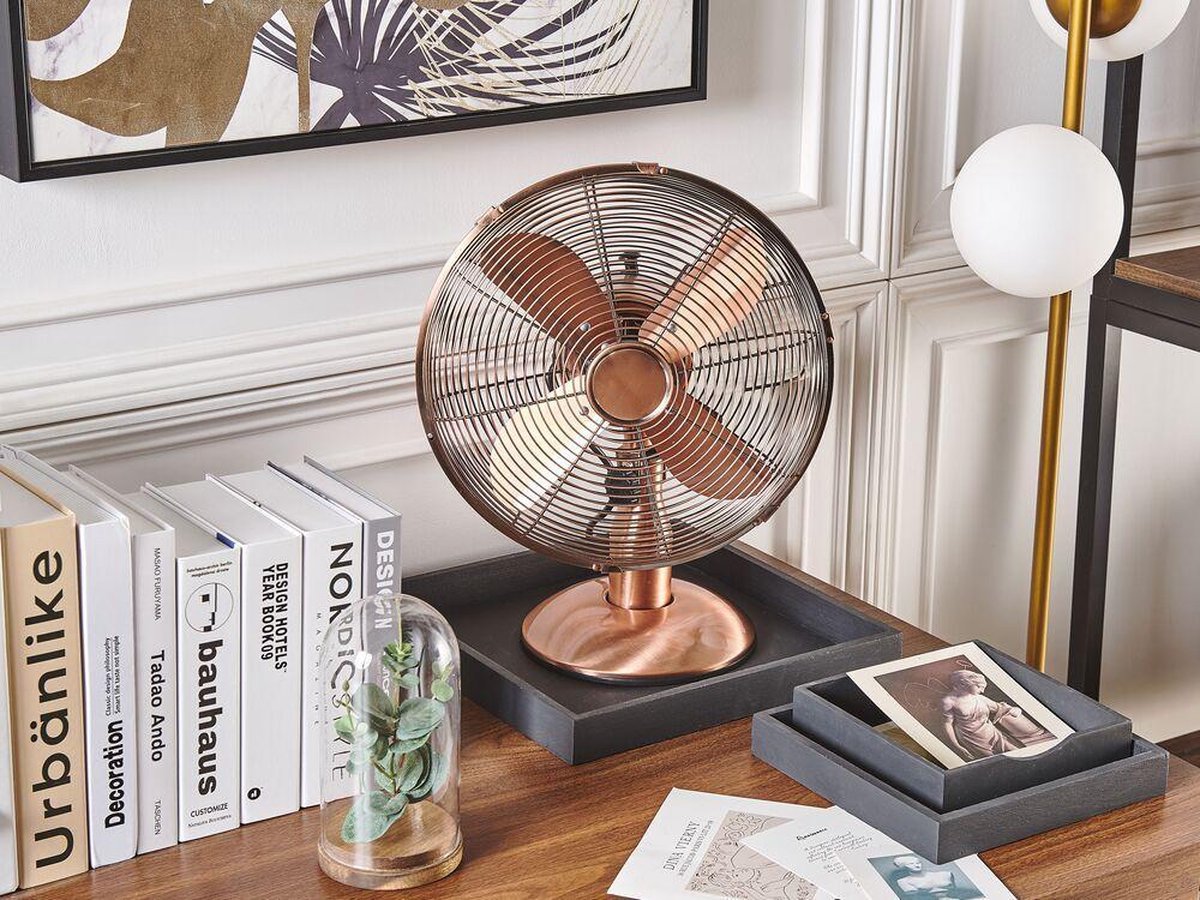 Beliani WENSUM - Tafelventilator - koper - metaal