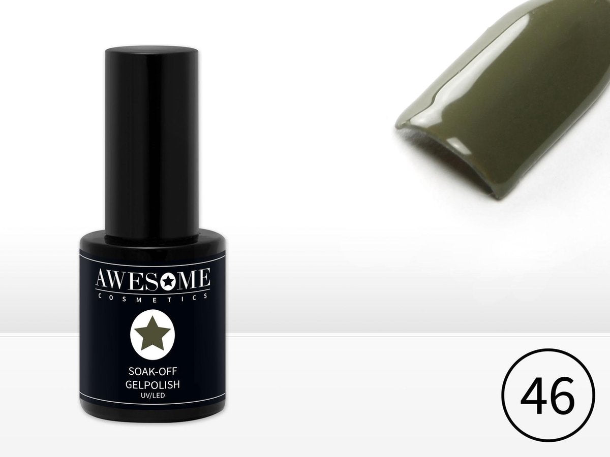 Awesome #46 Army Green Leger Groen Gelpolish - Gellak - Gel nagellak - UV & LED