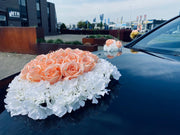 autodeco.nl - EMILY Trouwauto Versiering - Bruiloft Auto Decoratie - Autoversiering - Huwelijk Decoratie - Bloemstuk op de Motorkap