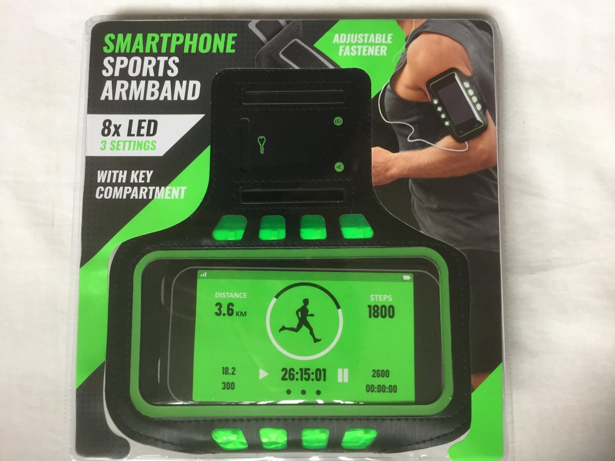 Hardloop Telefoonhouder - Hardloop armband telefoon - Sportarmband - LED verlichting - Reflecterend - Verstelbaar