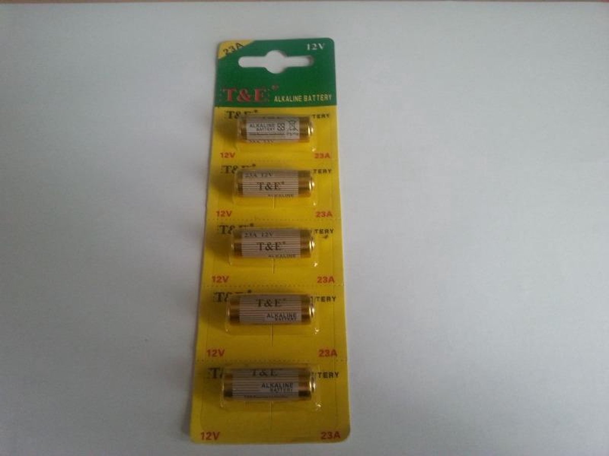 23A Batterijen 12 Volt Stip 5 Stuks | Voordeelkabels