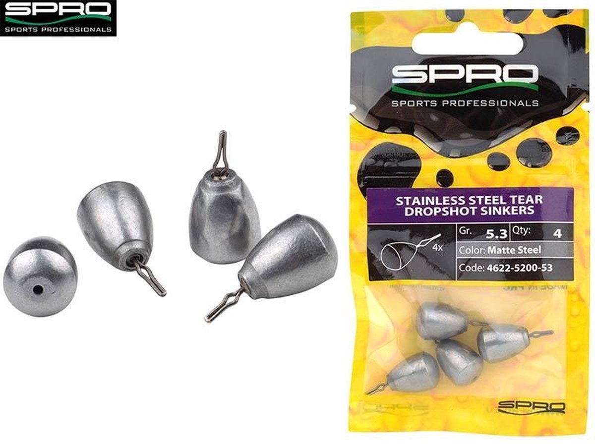Spro Stainless Steel Tear Dropshot Sinker - 7.2 gram