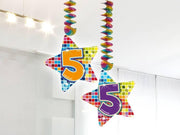 Spiraalversiering Birthday Blocks 5 jaar - 2 stuks
