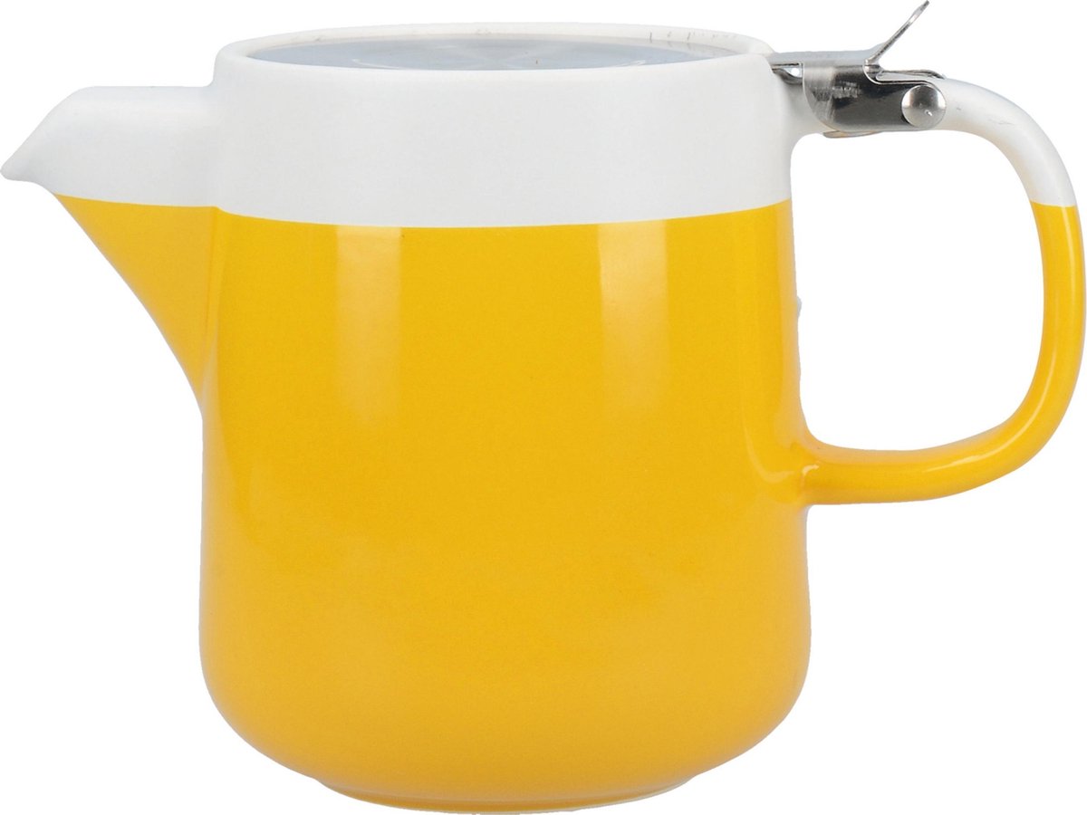 Kitchencraft Theepot La Cafetière 420 Ml Keramiek Wit/geel