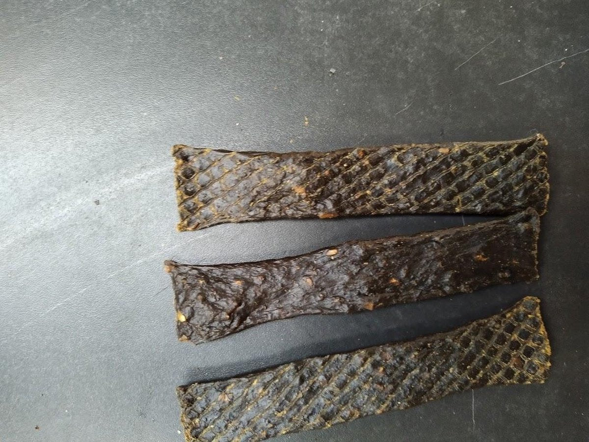 Konijn vleesstrips 100gr van de snackmeester 100% natuurlijk natural naturel
