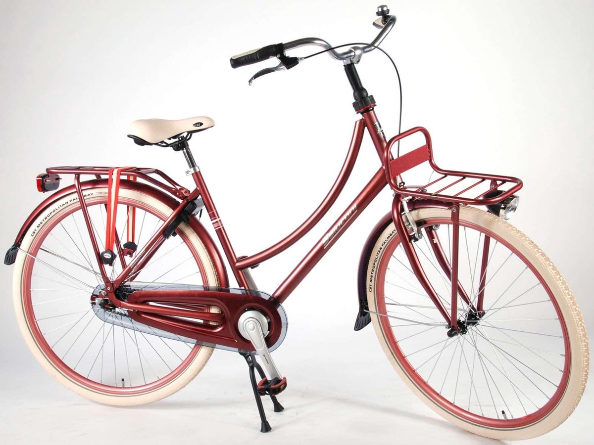 SALUTONI Excellent Stadsfiets - 28 inch - 50 centimeter - Bordeaux - 95% afgemonteerd