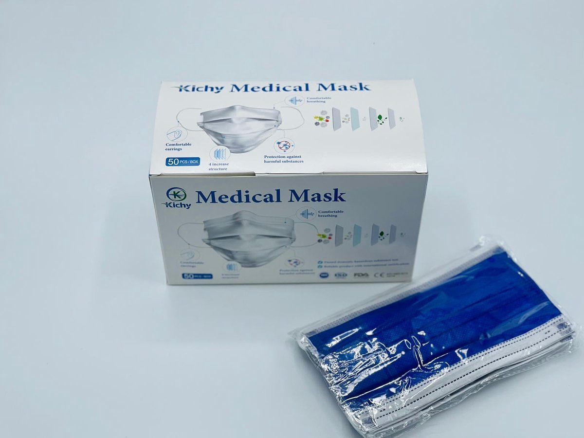 50 Stuks An Phu  Donker Blauw Mondkapjes | Wegwerp Mondmasker Marine Blauw