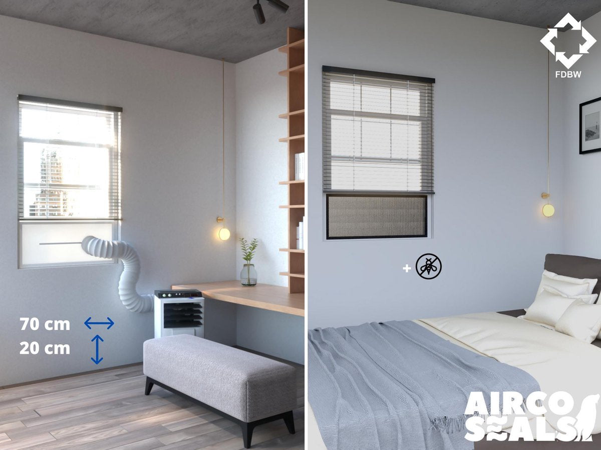 Airco Raamafdichting Mobiele Airco Voor Schuifraam – Met Hor - Voor Schuiframen Van 70 x 20 CM  - energiebesparend