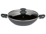 Ernesto Aluminium serveerpan Ø28 cm - Grote hapjespan met innovatieve ILAG® Ultimate HL anti-aanbaklaag met keramisch versterkte coating - Grijs