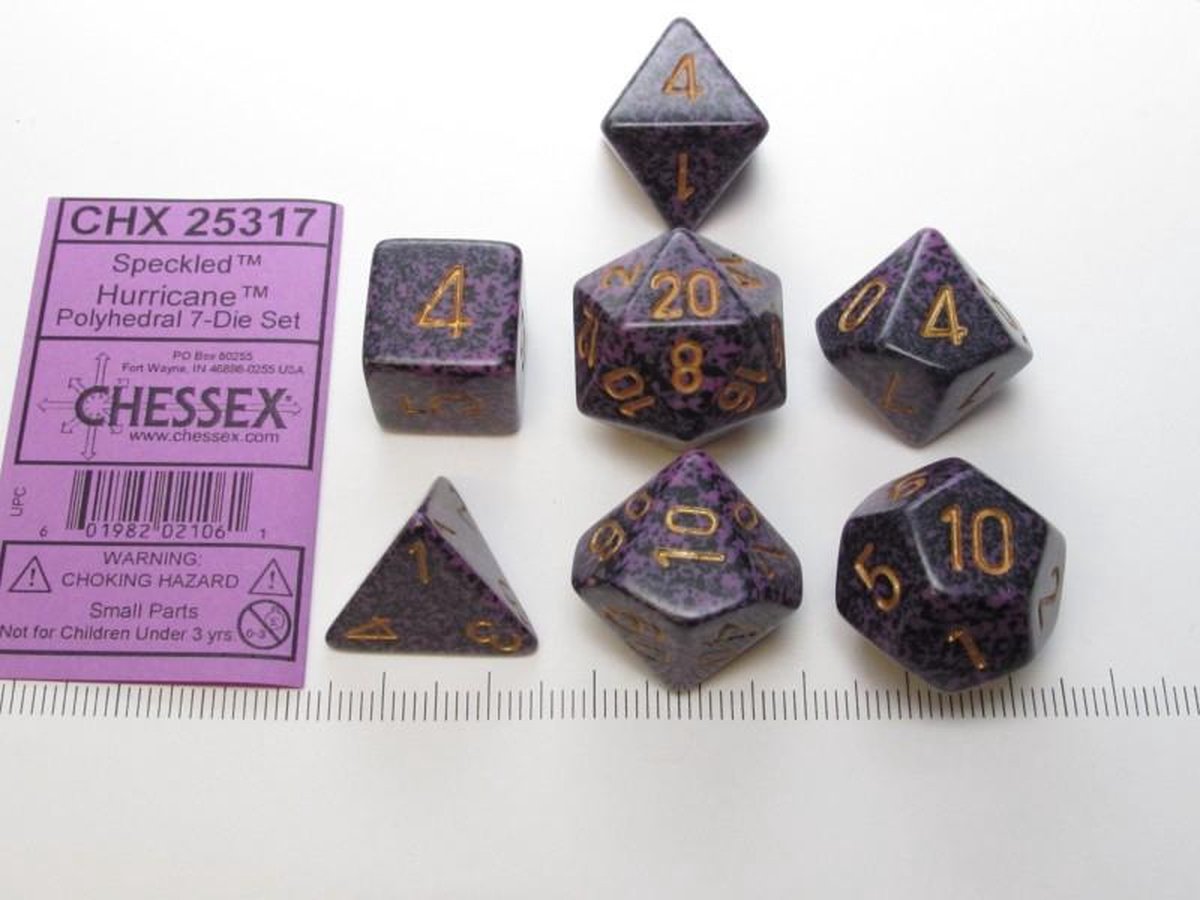 Polydice 7 Dobbelstenenset Hurricane Speckled