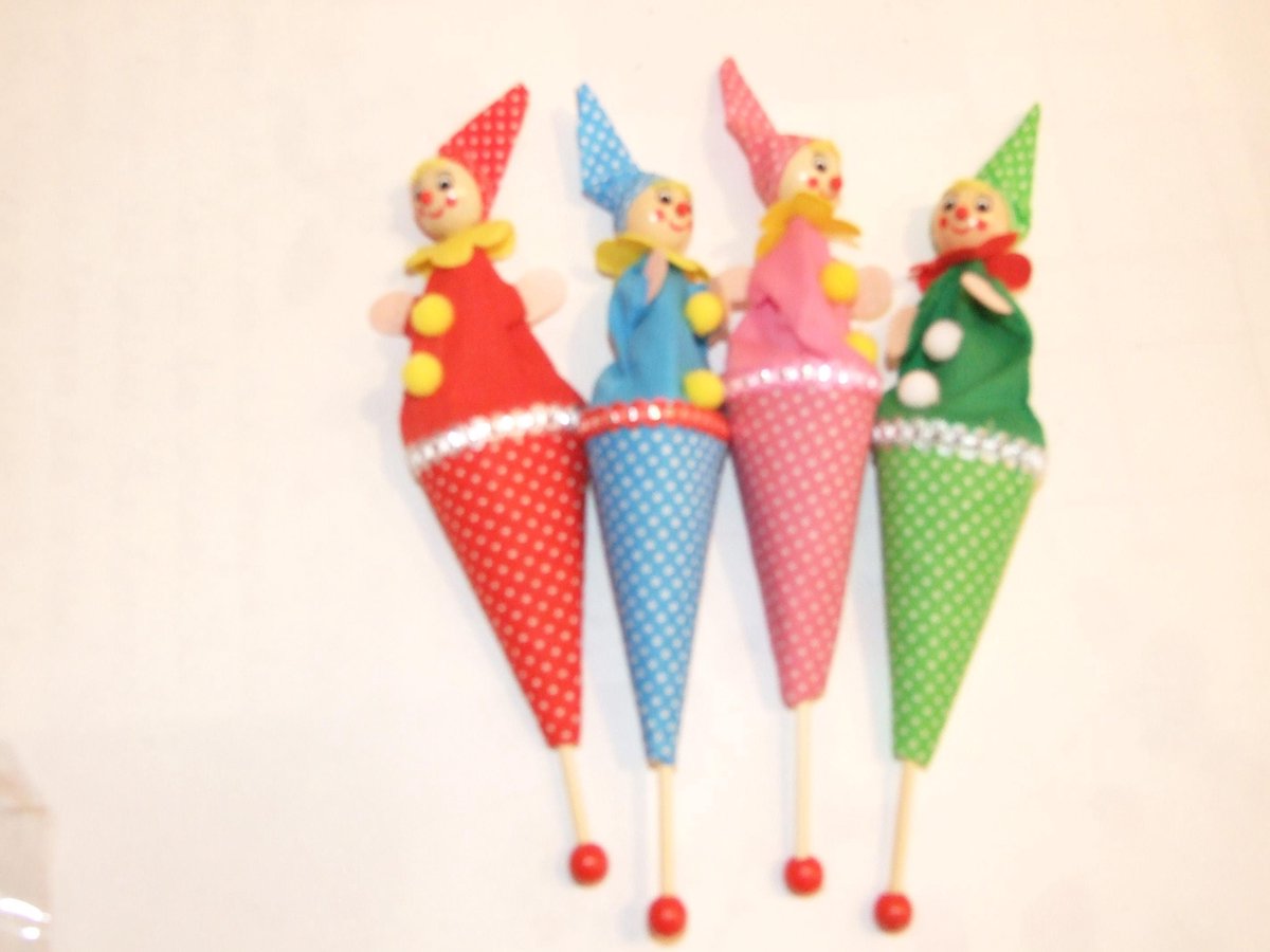 stokpopje clown set van 4