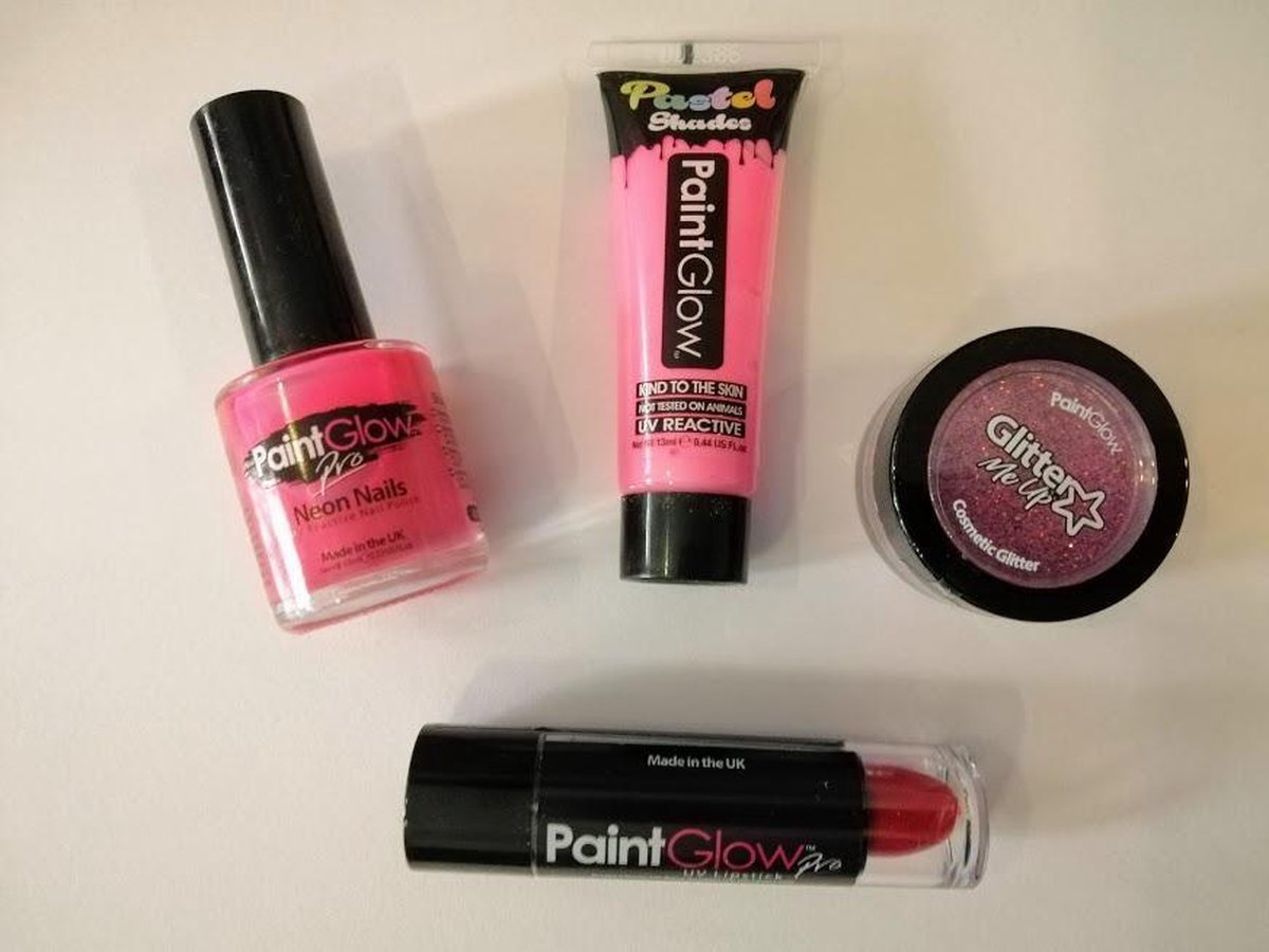 Set van fluo neon roze nagellak