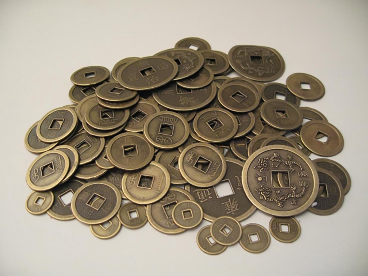 Chinese geluksmunten middel (50 stuks)  - NatuurDirect