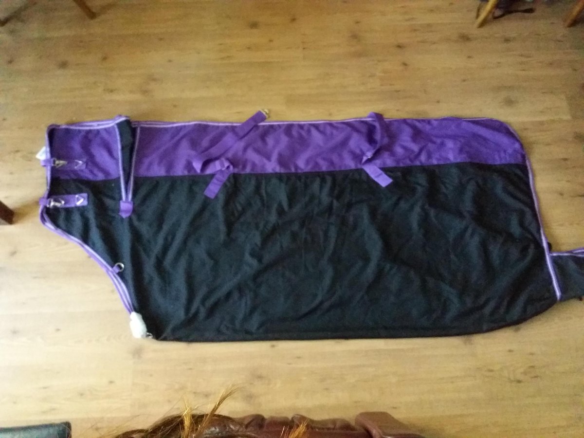 HKM outdoordeken fleece lining zwart lila 165/215