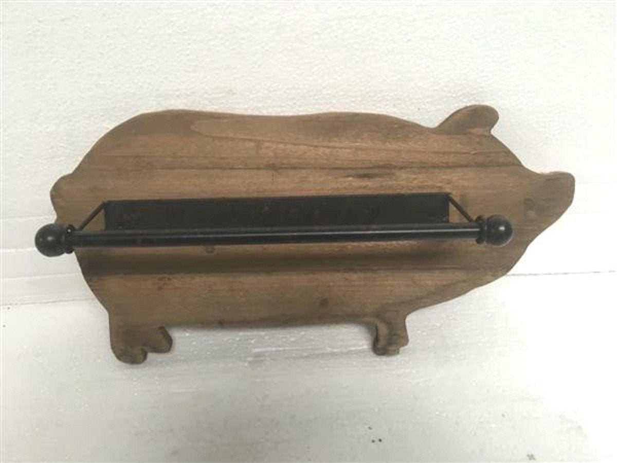 Keukenrolhouder varken hout 48x11