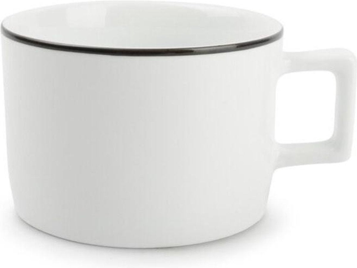 Salt&Pepper Kop 25cl en schotel wit Contour - set/4