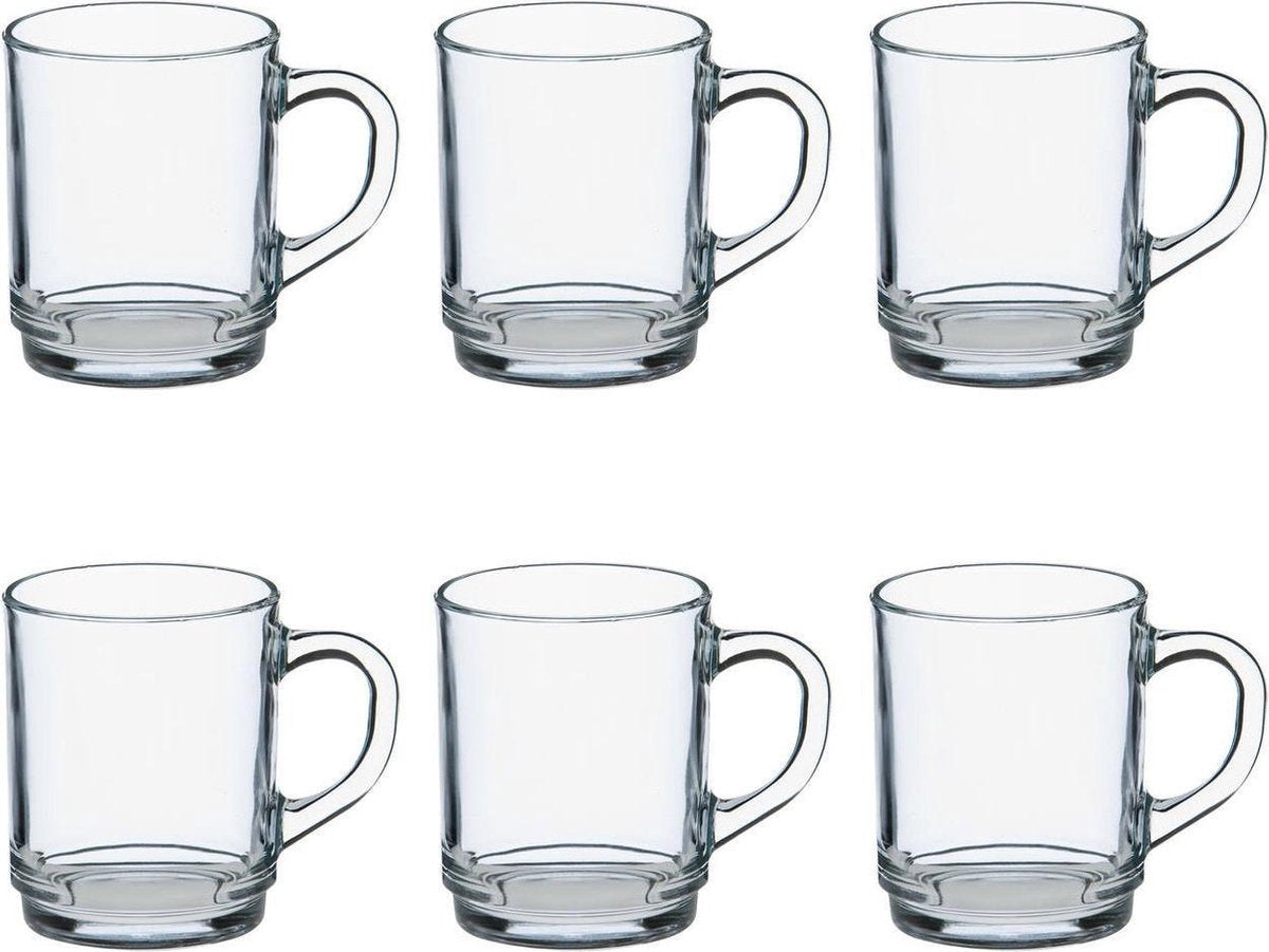 6x Theeglazen/koffieglazen Versailles transparant 260 ml