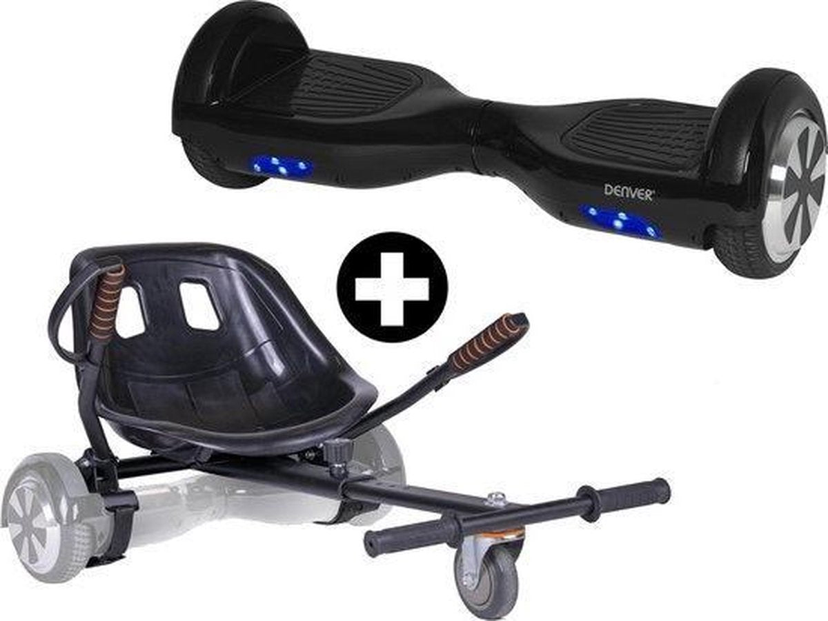 Denver HBO-6620 Black plus KAR-1550 - 6.5 inch hoverboard oxboard met hoverkart - Zwart