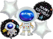 Astronaut-Spacemen-Set(5Stuks)-blauw-Sterren-Folie-Ballon