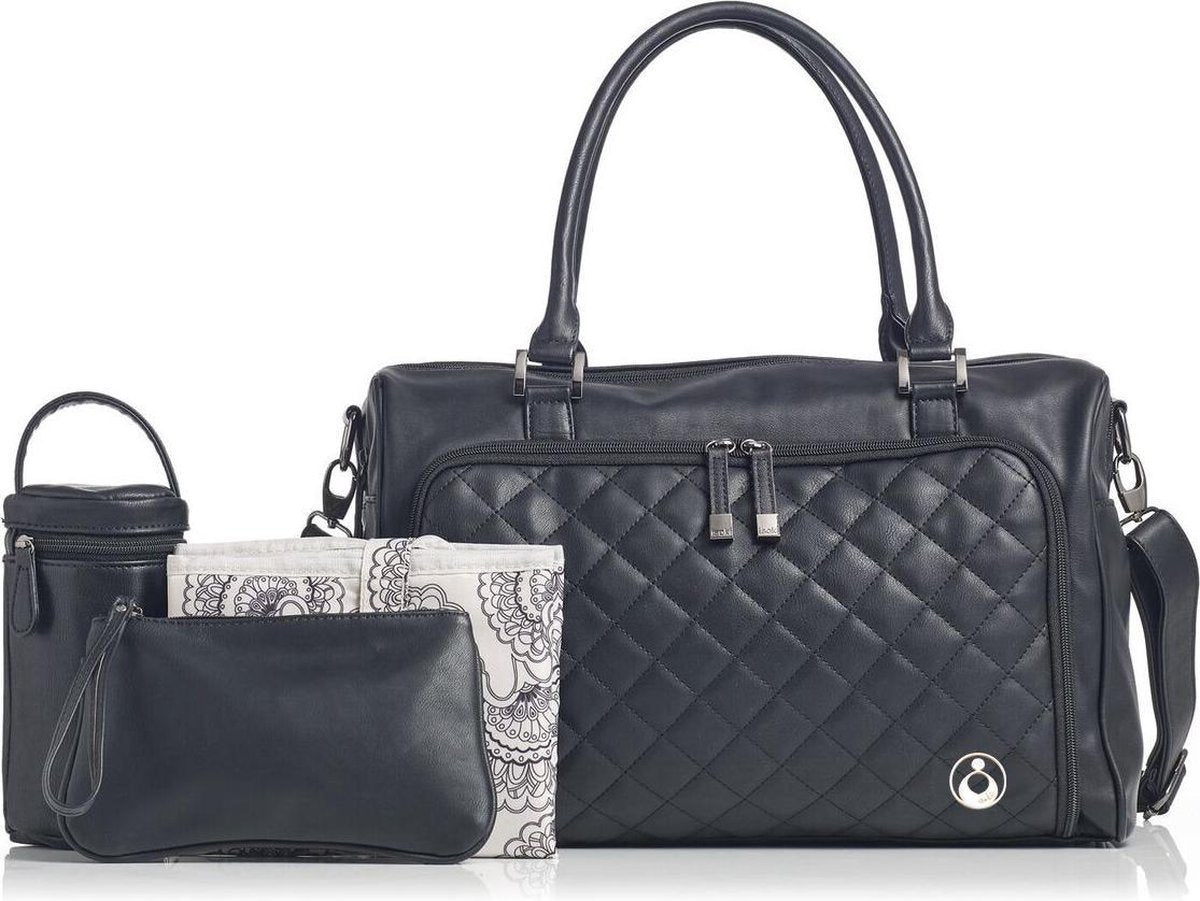 Isoki luiertas Double Zip Quilted Black Zwart