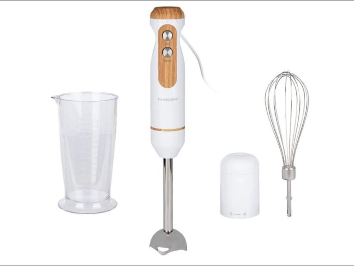 SILVERCREST® Staafmixer Wit 600W - 3 in 1 - 5 snelheden - Met turboknop - Voor het mixen