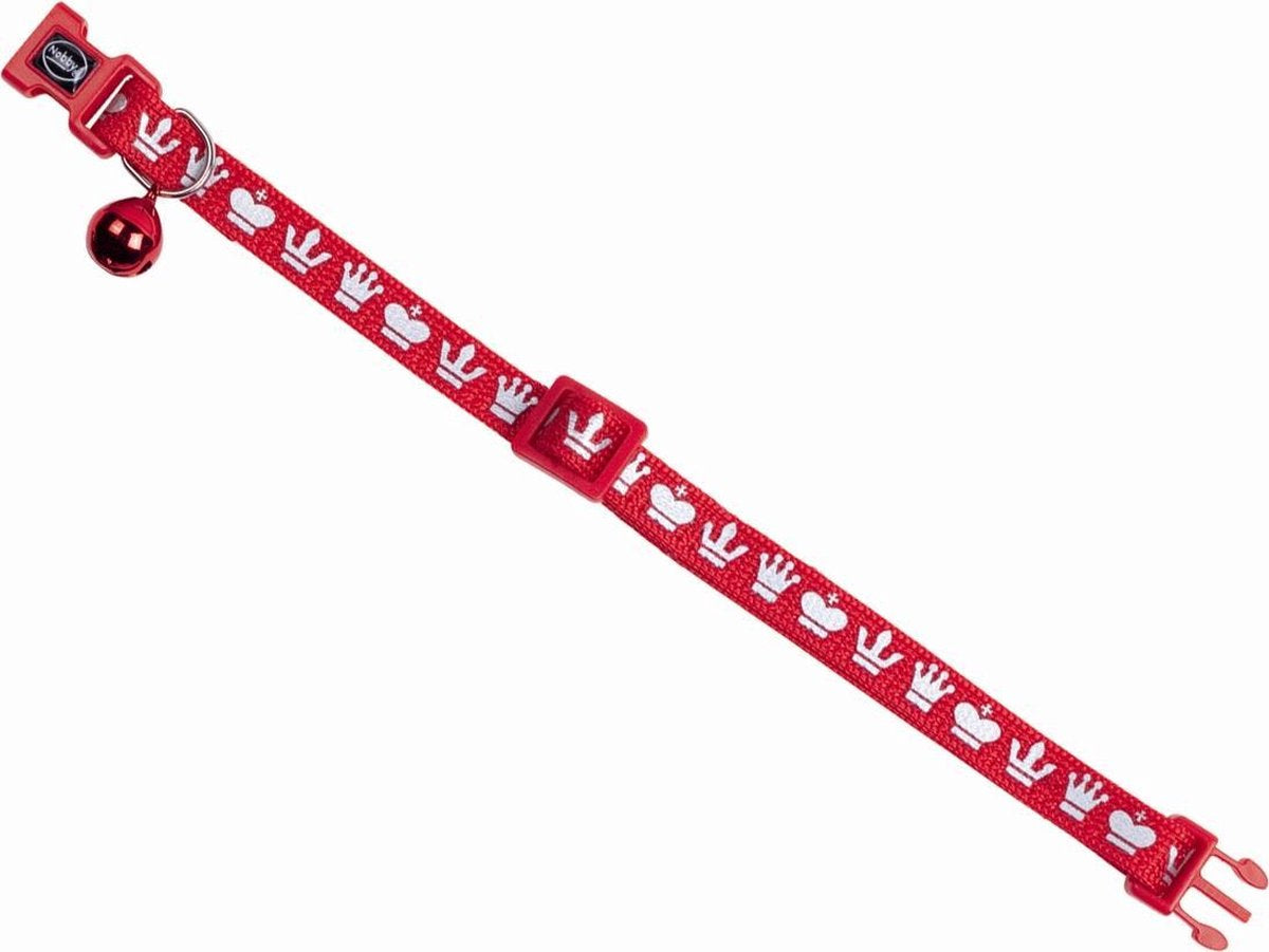 Nobby kattenhalsband royale met veiligheidssluiting en bel rood