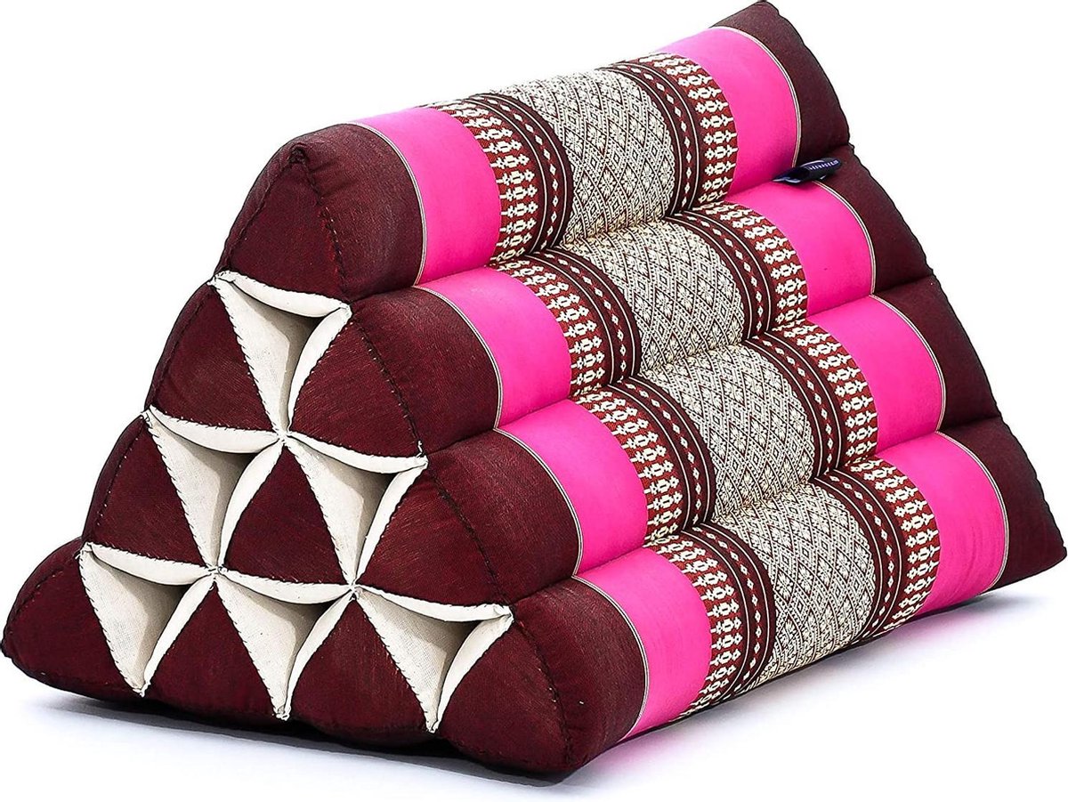 Driehoek kussen - Driehoekskussen - Thais kussen - Rug en steunkussen - Roze