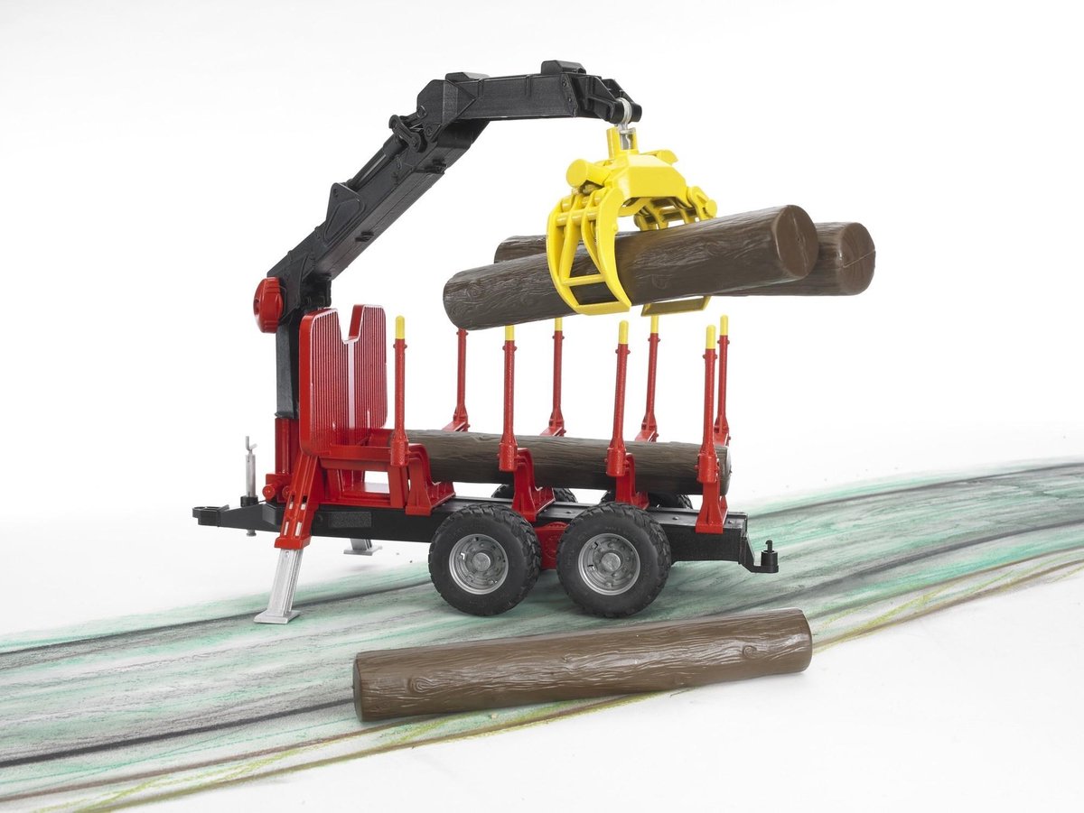Bruder Forestry Aanhanger met Laadkraan voor Bomen