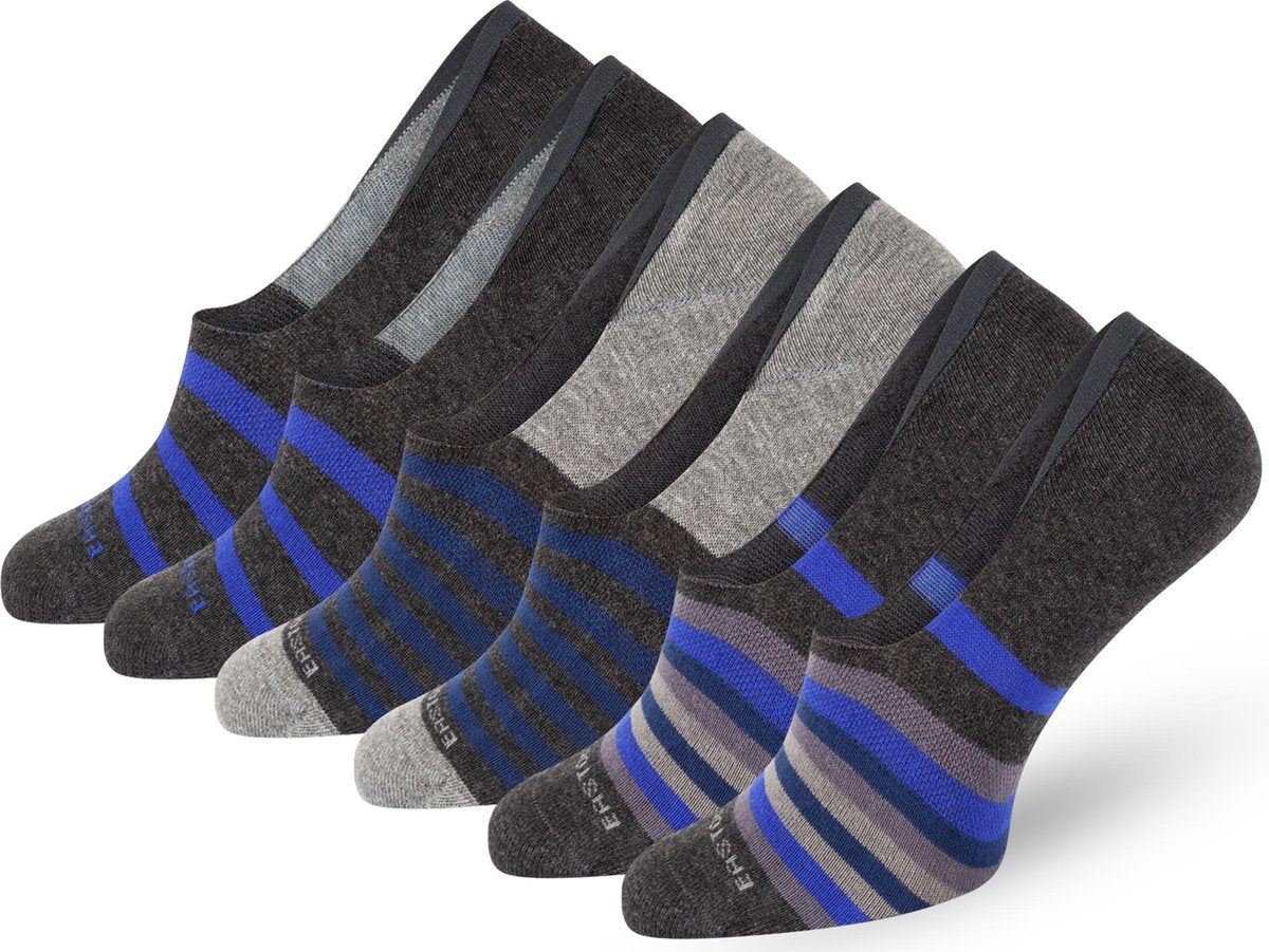 Easton Marlowe Sokken 43-46 - No Show Sokken - 6 Paar - Naadloze Sneaker Sokken Heren Dames - Katoen Enkelsokken Dames Heren - Siliconen Hiel - Korte Sokken #5-6