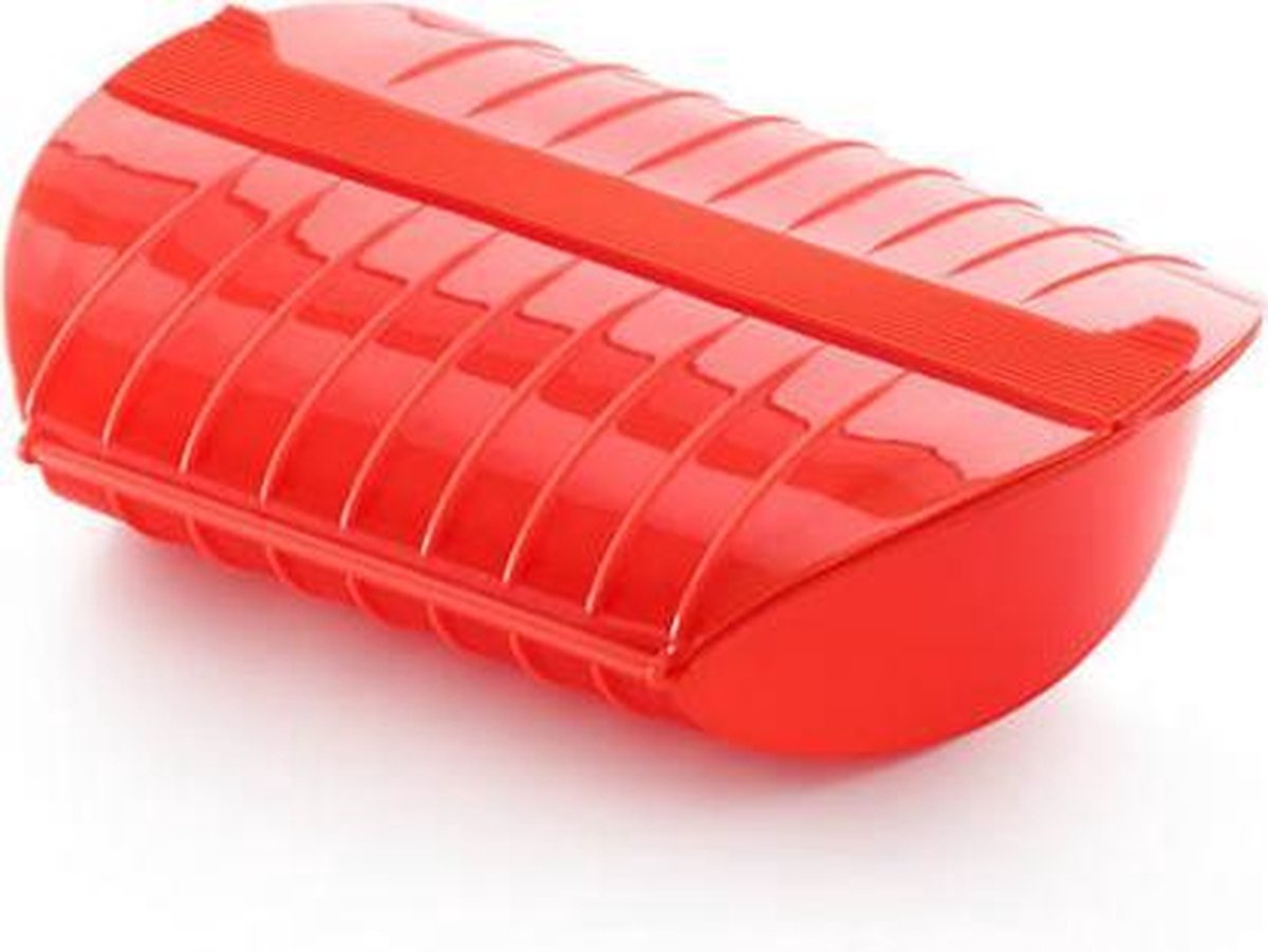 Lekue Stoom Koker voor 3-4 personen in de Magnetron - Rood
