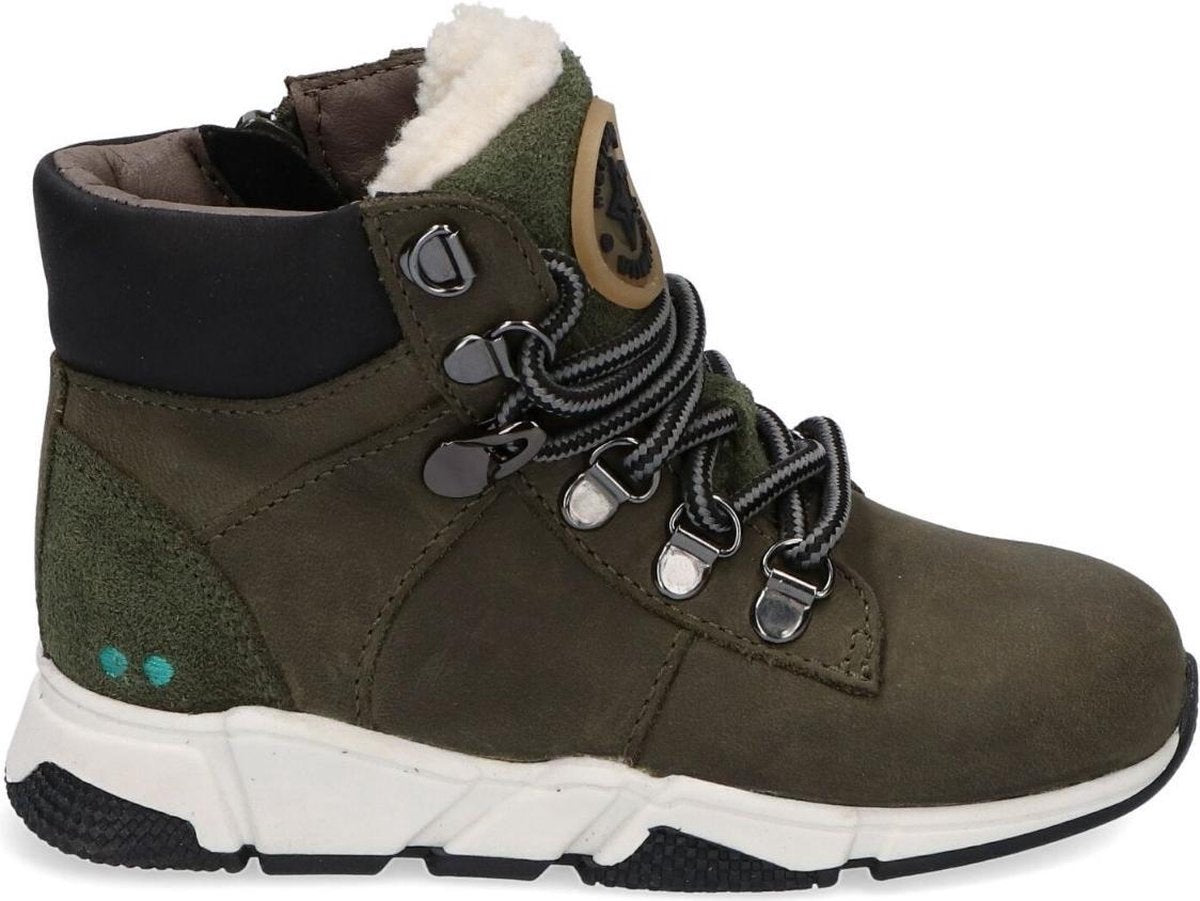 Bunnies JR 220840-569 Jongens Veterboots - Groen - Leer - Veters