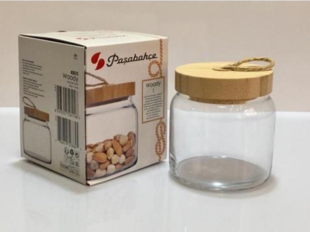 Pasabahce Woody – Voorraadpot Met Bamboe Deksel – 575 ML