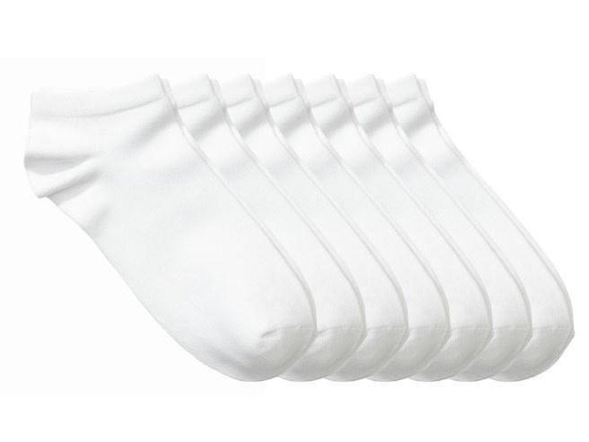 10 Paar Sneaker Sokken Wit - Maat 36-42 - Unisex Sokken