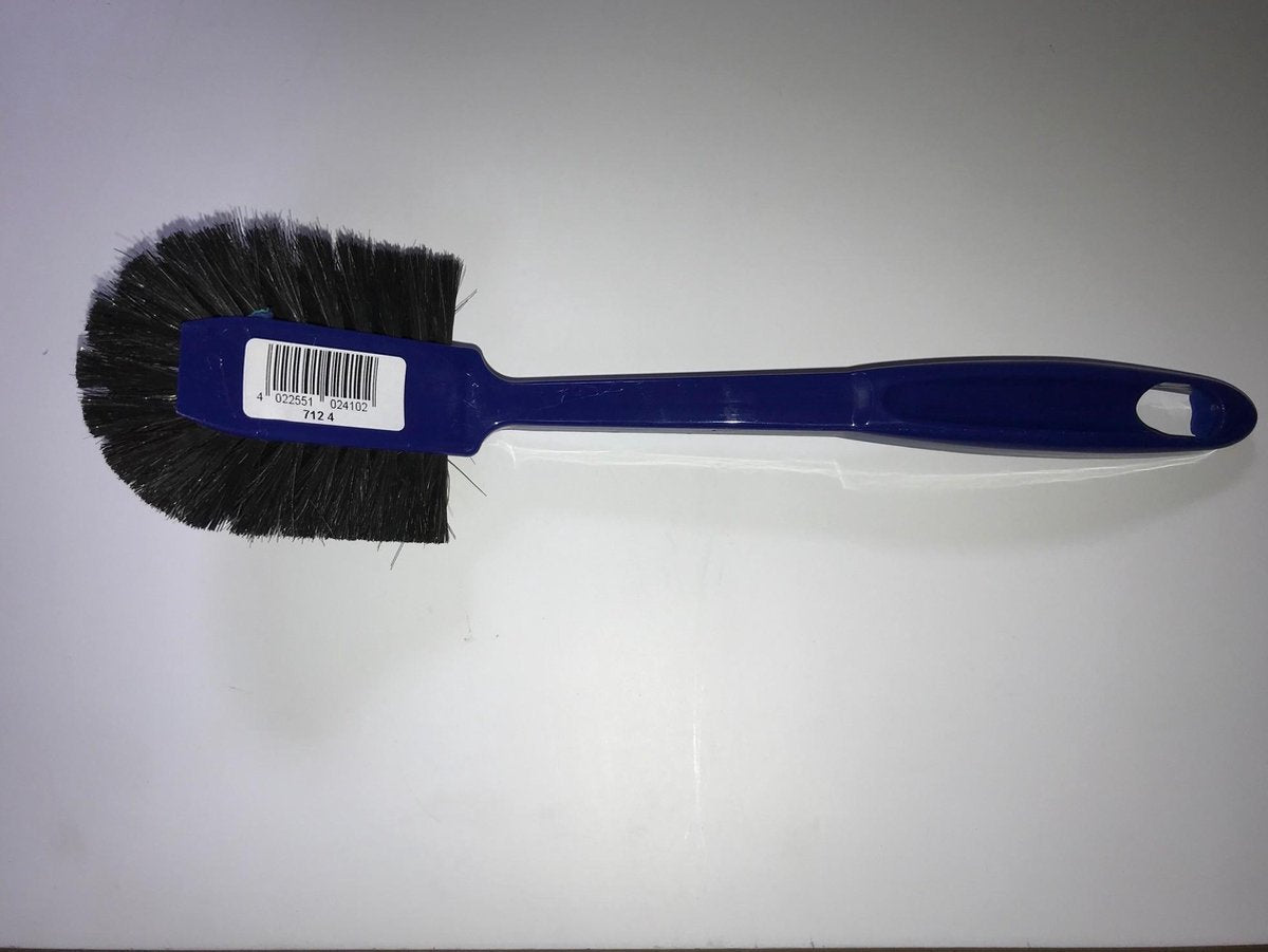 Afwaskwast kunststof met echt zwart paardehaar in blauw