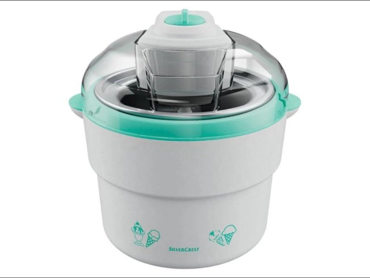 SILVERCREST® IJsmachine Turquoise - Voor het bereiden van ijs en Sorbet ijs - Bereidingstijd 40 min - 12W - Inhoud 1