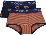 Woody boxer meisjes - geit - blauw - duopack - 202-1-SHO-Z/022 - maat 104