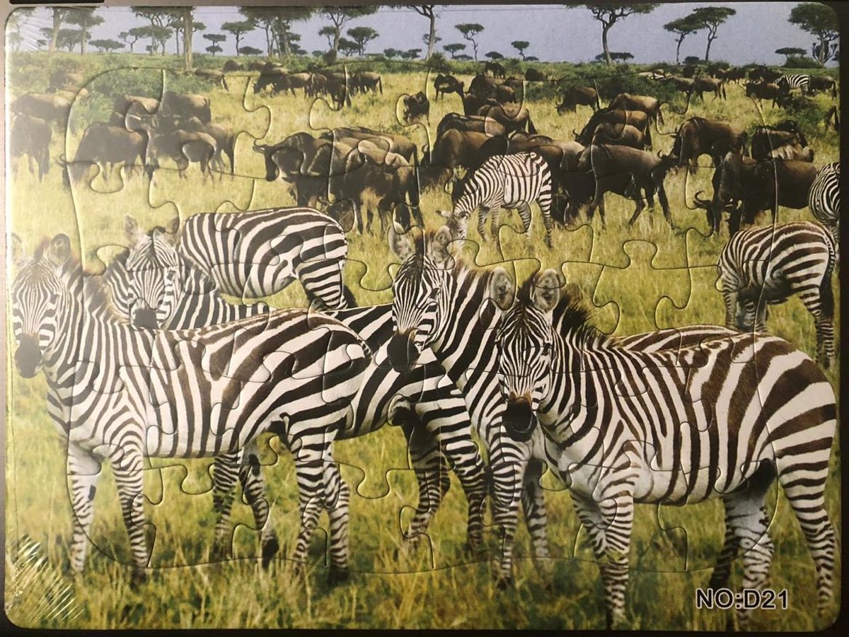 Kinderpuzzel zebra 28 cm x 21 cm