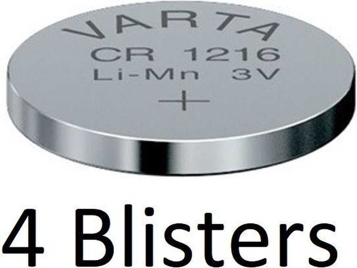 4 Stuks (4 Blisters a 1 st) Varta CR1216 Wegwerpbatterij Lithium
