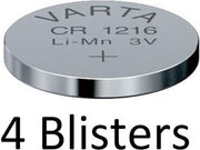 4 Stuks (4 Blisters a 1 st) Varta CR1216 Wegwerpbatterij Lithium