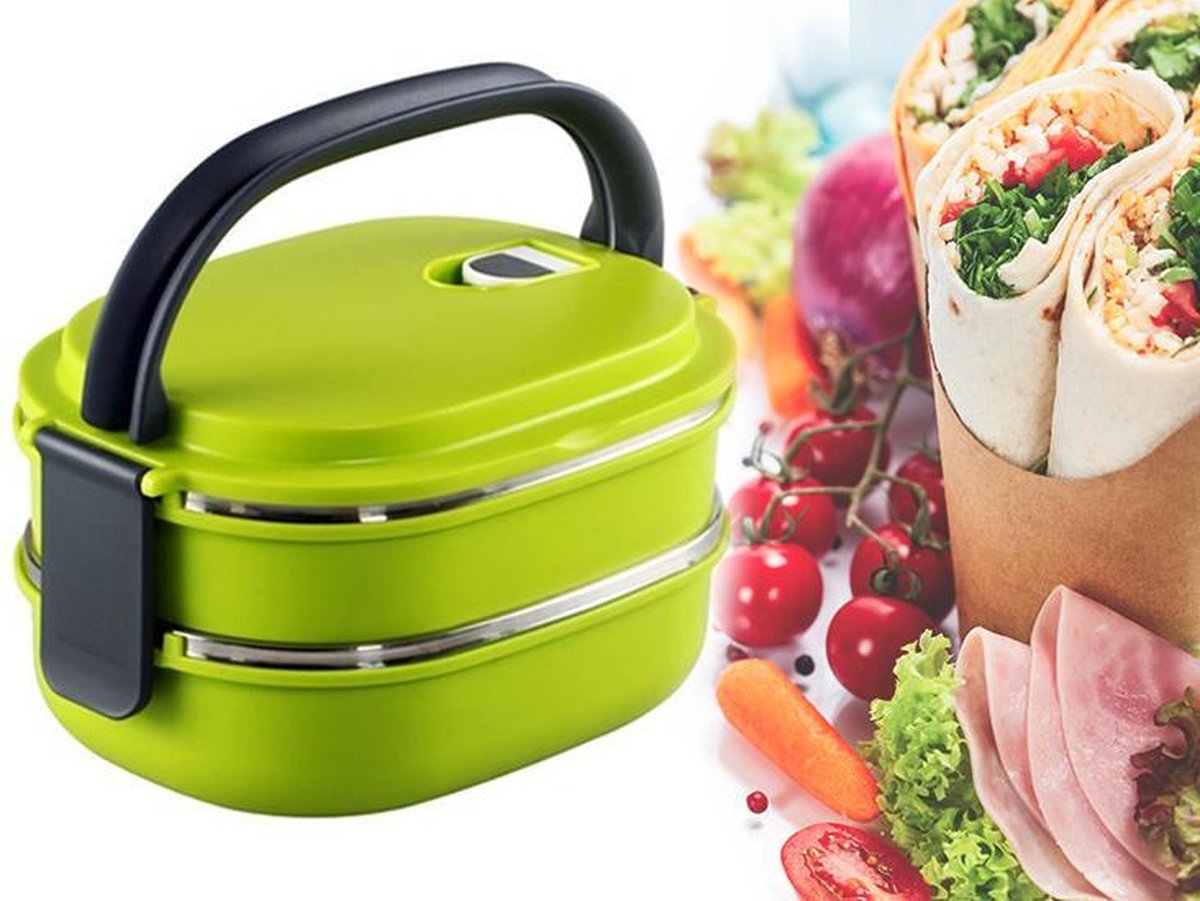Lunchbox - stapelbaar - luchtdicht - groen