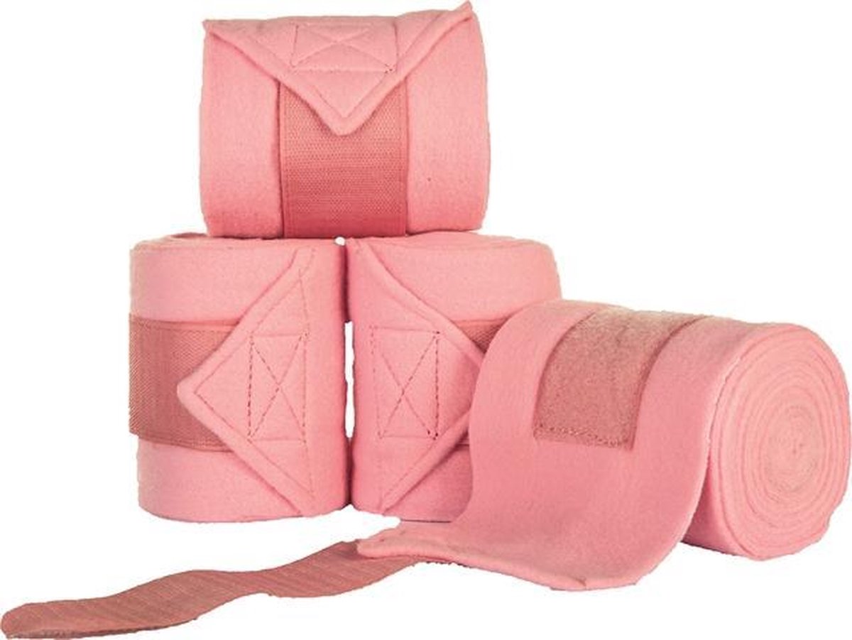 Polarfleece bandages in tas roze 200 cm