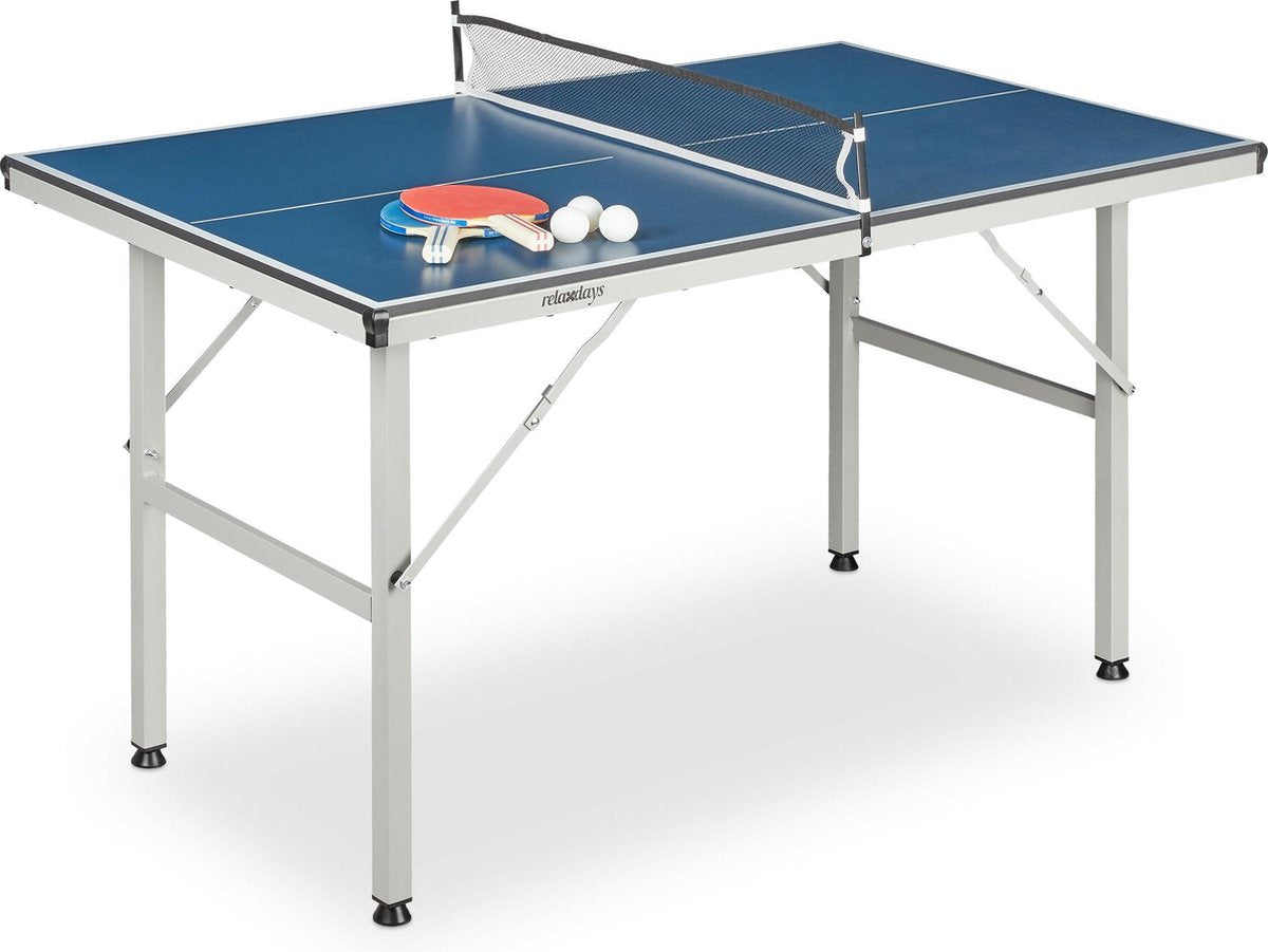 relaxdays Tafeltennistafel indoor - tafel met toebehoren - pingpongtafel - tafeltennisset