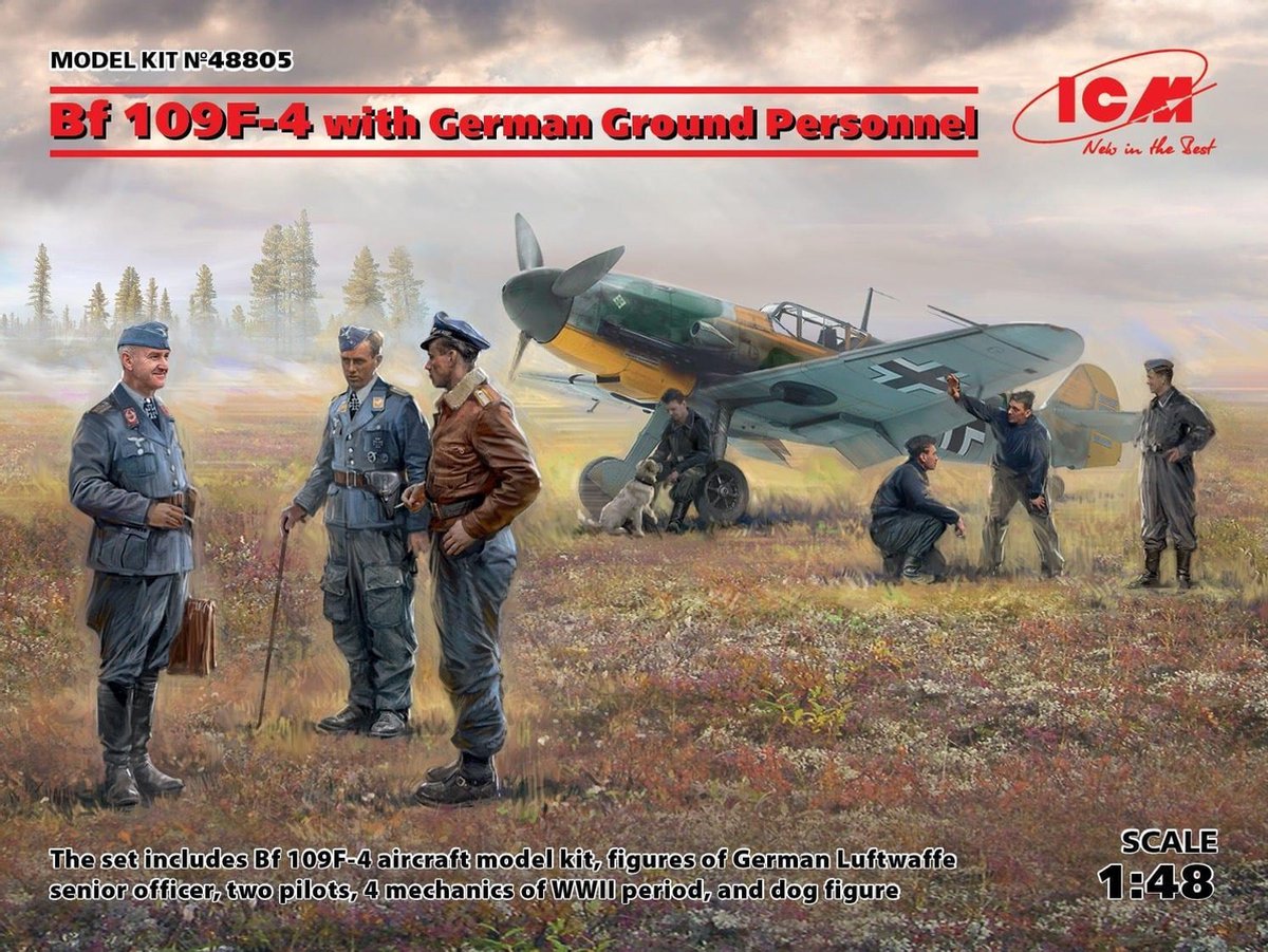 ICM Bf 109F-4 with German Ground Personnel + Ammo by Mig lijm