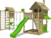 FATMOOSE Speeltoestel voor tuin GroovyGarden met schommel TowerSwing en appelgroene glijbaan