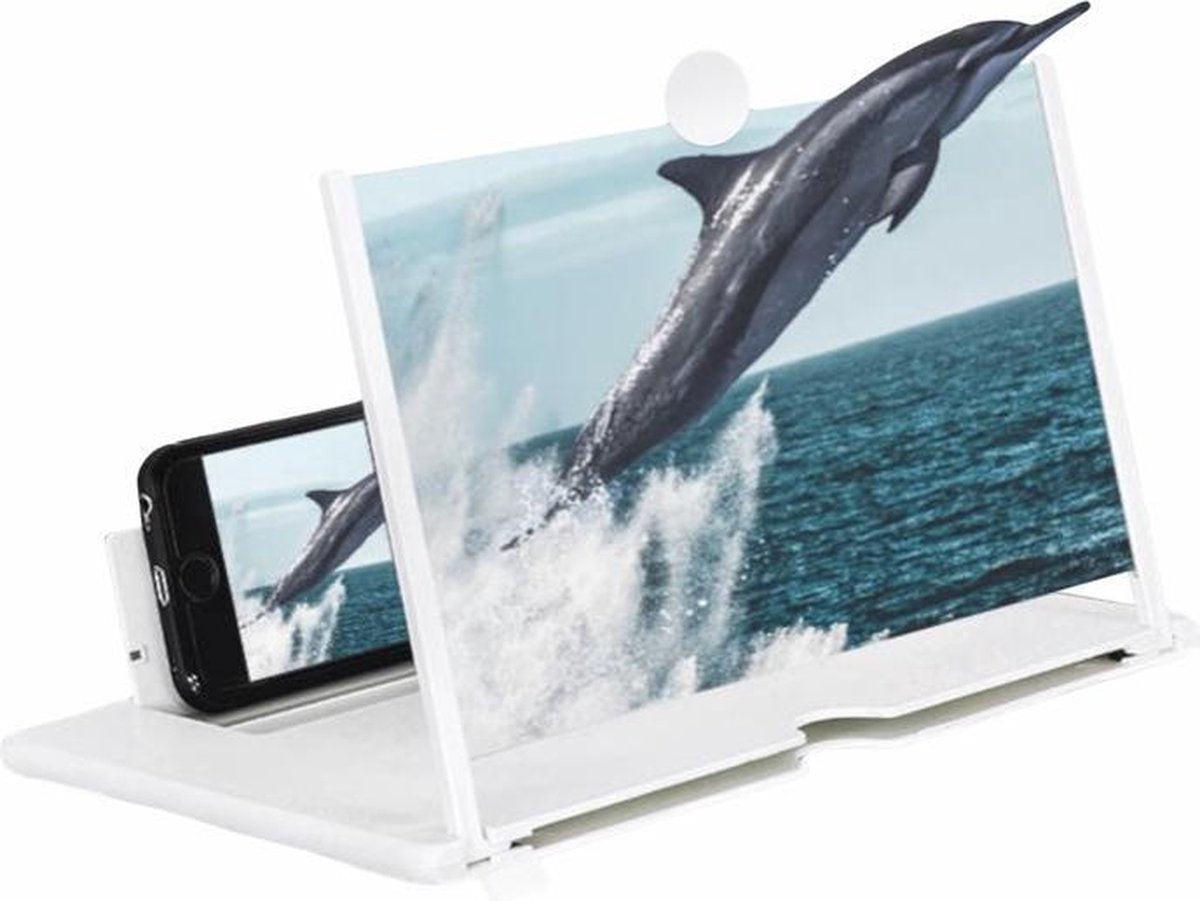 Royality® Schermvergroter smartphone - Projectiescherm - 3D - Vergrootglas - 12 inch -  Mini beamer - Thuisbioscoop - Wit