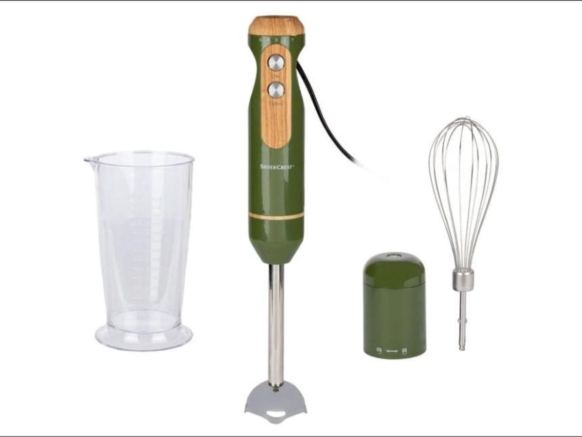 SILVERCREST® Staafmixer Groen 600W - 3 in 1 - 5 snelheden - Met turboknop - Voor het mixen