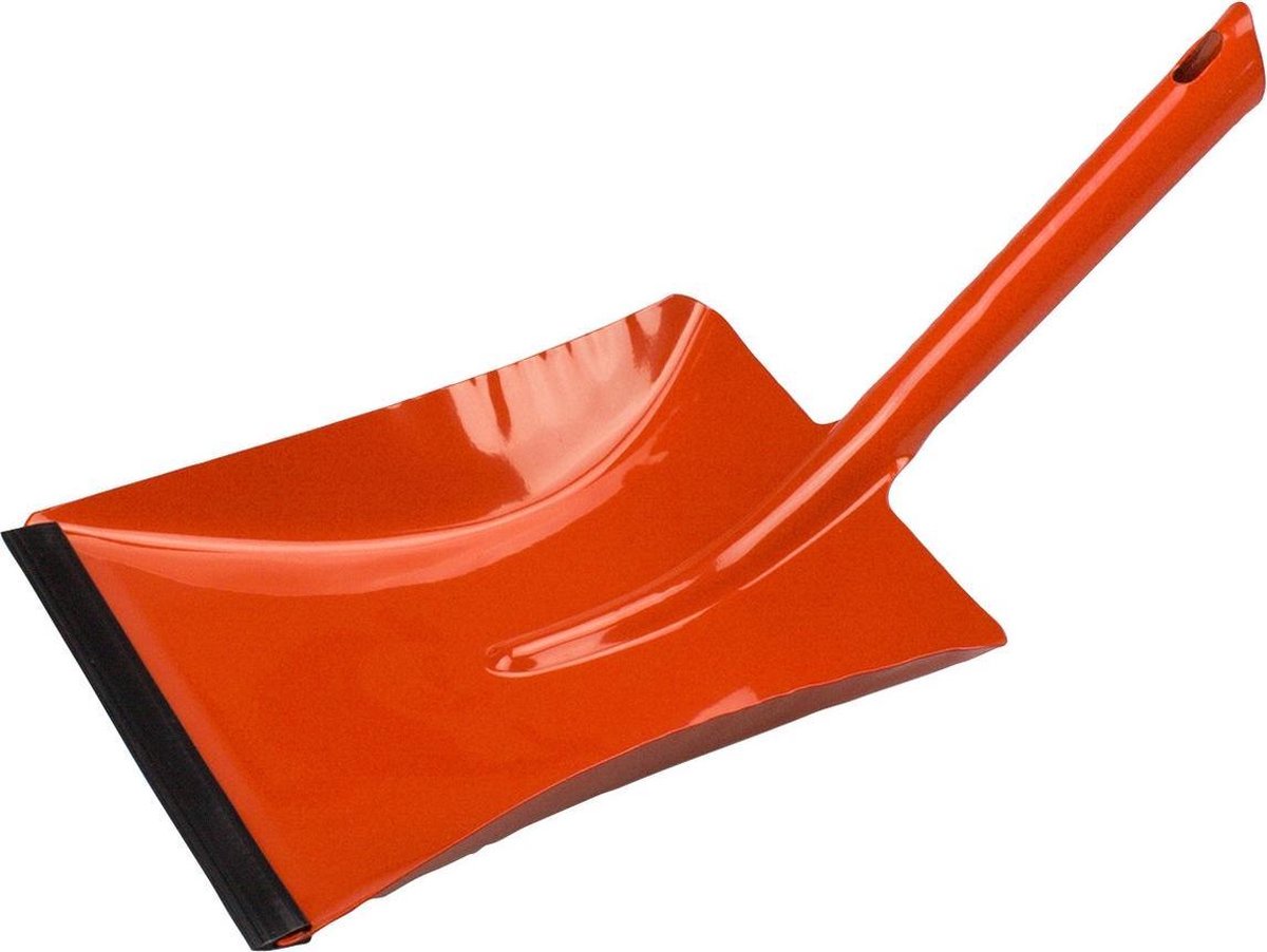 Metalen stofblik rood met lip voor binnen en buiten - Stofblikken van verzinkt metaal
