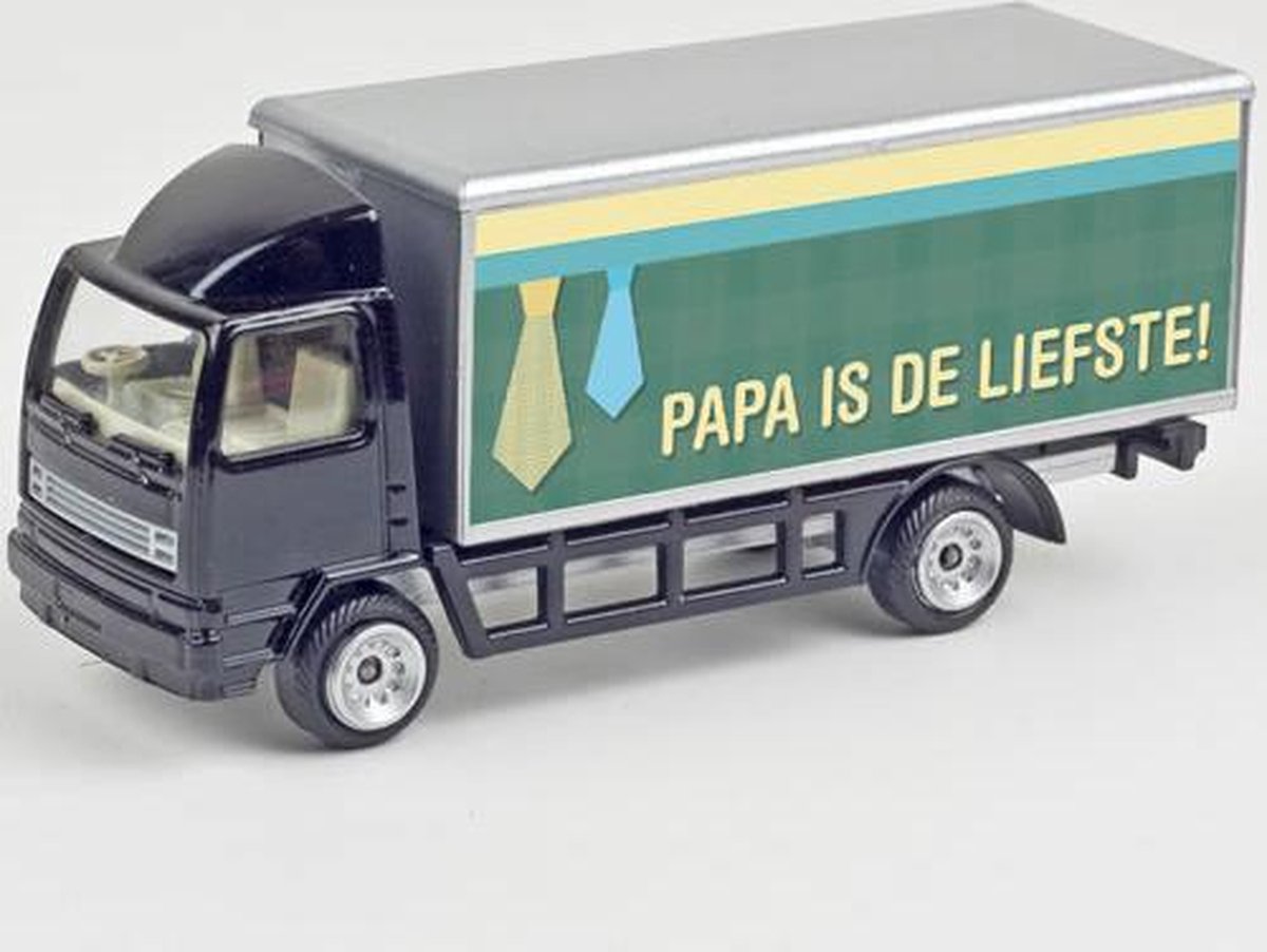 Leuk kado met naam model truck - zwart